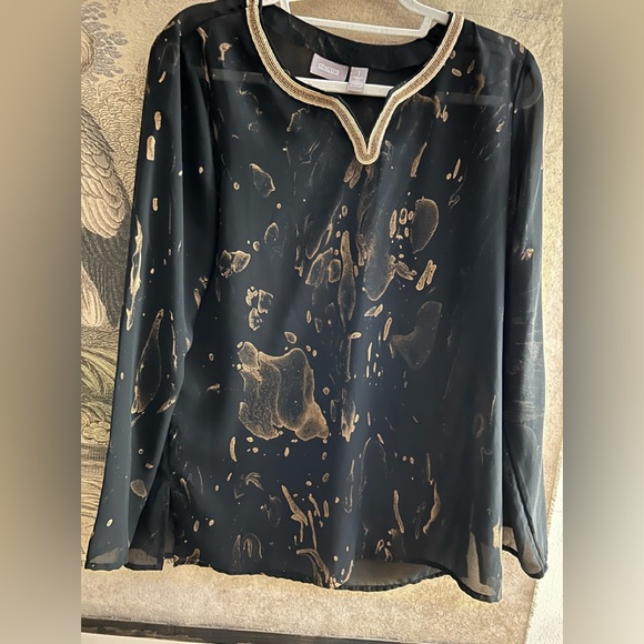 Chico’s Top Blouse Size 1 = SZ Medium ( 8 ) - Picture 1 of 5